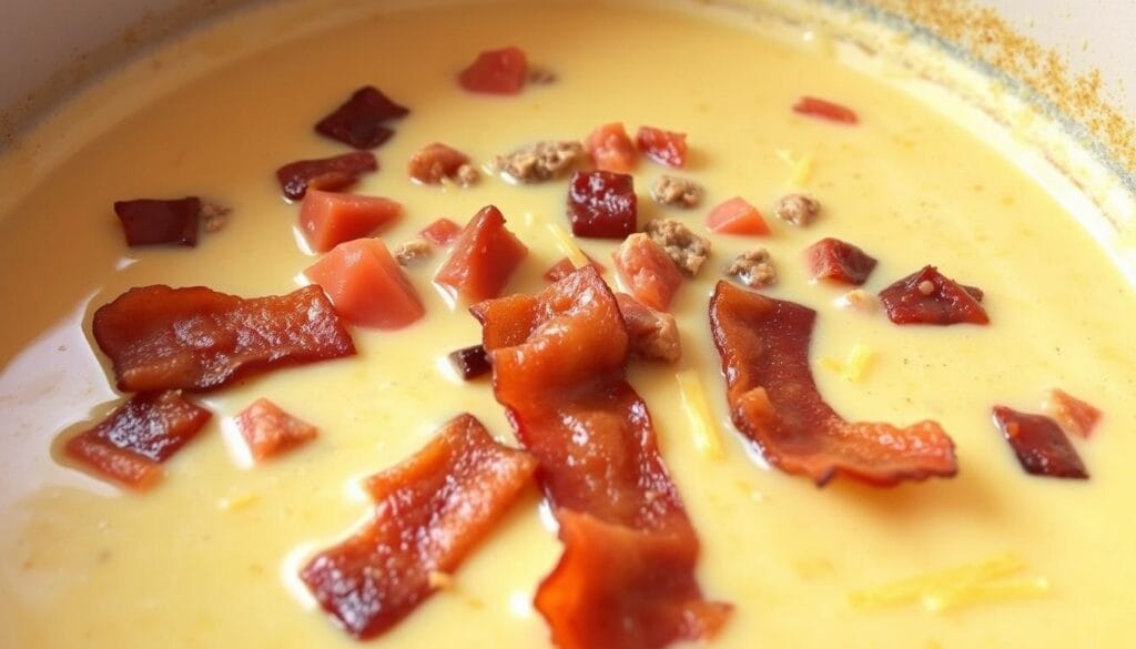 creamy bacon cheeseburger soup